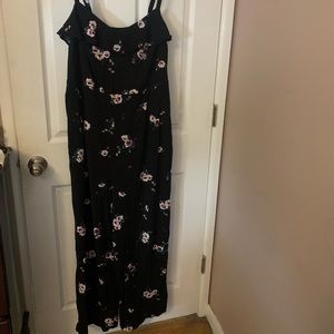 Torrid ruffle front, wide leg floral jumpsuit